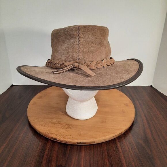 Barmah Squashy Suede Hat Size Large Kangaroo Brown Outback Australia Waterproof - Picture 9 of 12